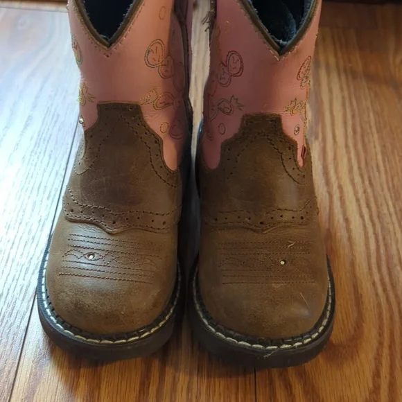 Girl's Cowboy Boots With Cactus Embroidery - Picture 3 of 7